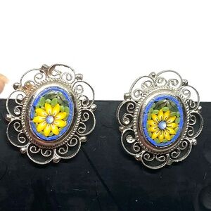 Vintage Micro Mosaic Earrings